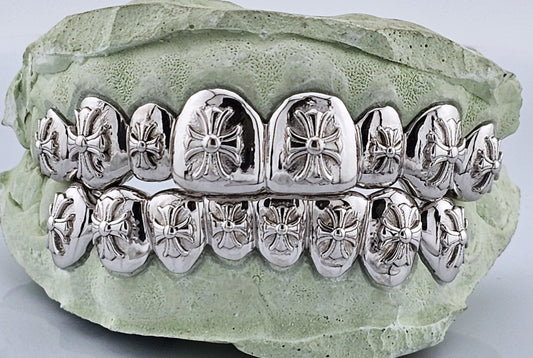 (Crome 💕) 3d .925 silver grillz (Pullouts)