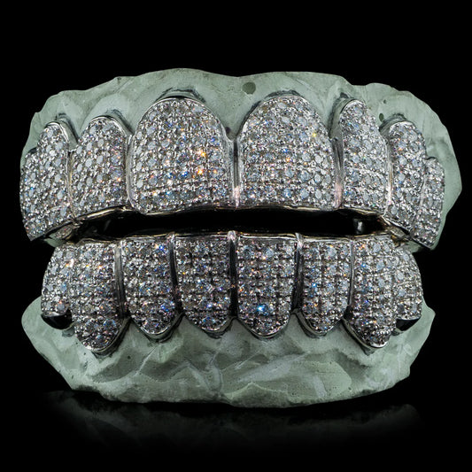 .925 silver CZ Diamonds, per tooth (COMPLETLY BUSTDOWN) hand set
