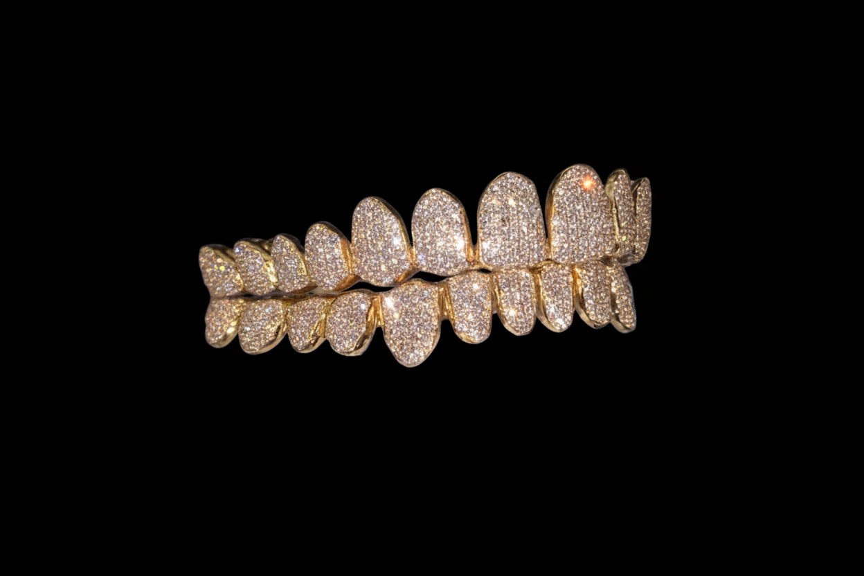8TP/8BTM Dental gold-flooded vvs qaulity mossinite 💎 (For removable grillz use)