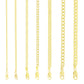 10K Yellow Gold 2mm-7mm Curb Cuban Chain Link Pendant Necklace Bracelet, 7"-30"